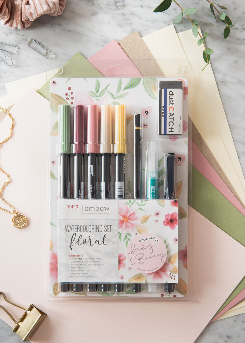 Tombow Watercoloring Floral sett – Minajacobsen