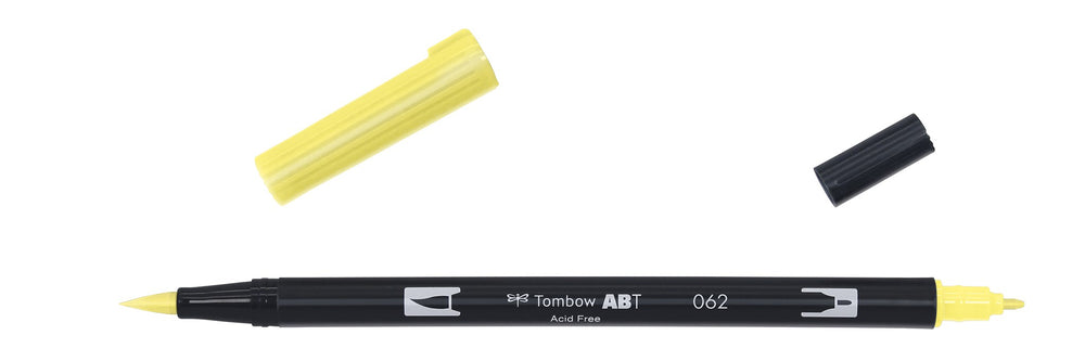 Oversiktsbilde av Tombow Dual Brush 062 Pale yellow. Bakgrunnen er hvit. 